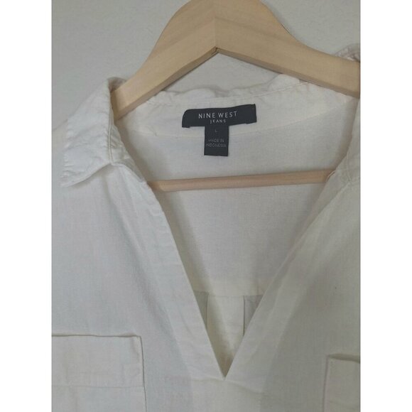 💙 Nine West Blouse - Linen Blend - Picture 4 of 8